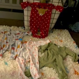 3-6 month pajama onesies